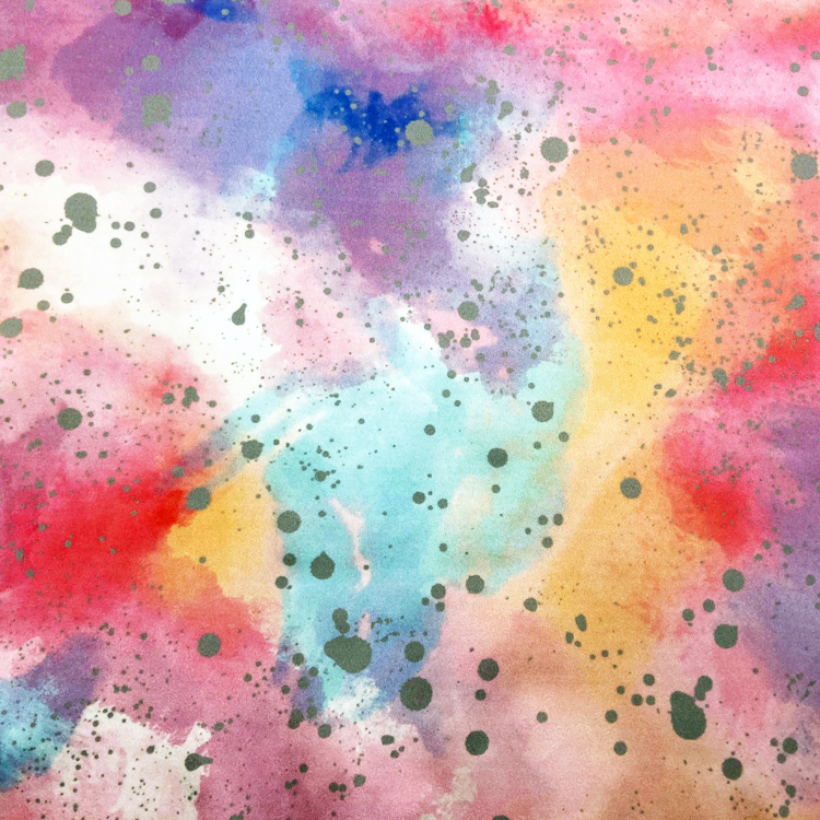 REGNBÅGSTRYCKT POLYESTERTYG